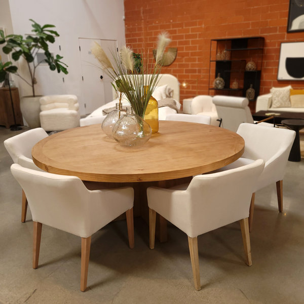 Hokku Designs Galimberti Linen Sloped Track Arm Dining Chair in White